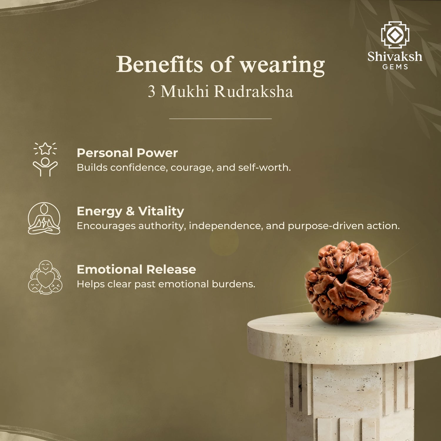 3 Mukhi Nepali Rudraksha