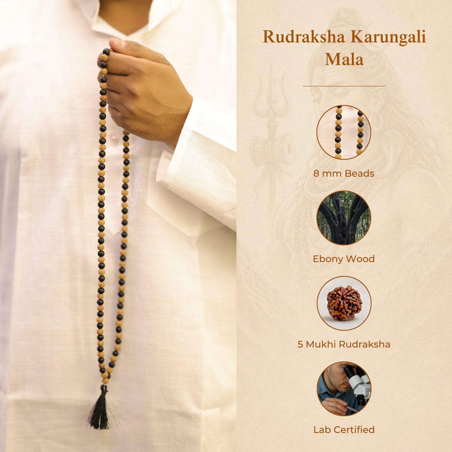 Divine Rudraksha & Karungali Malai
