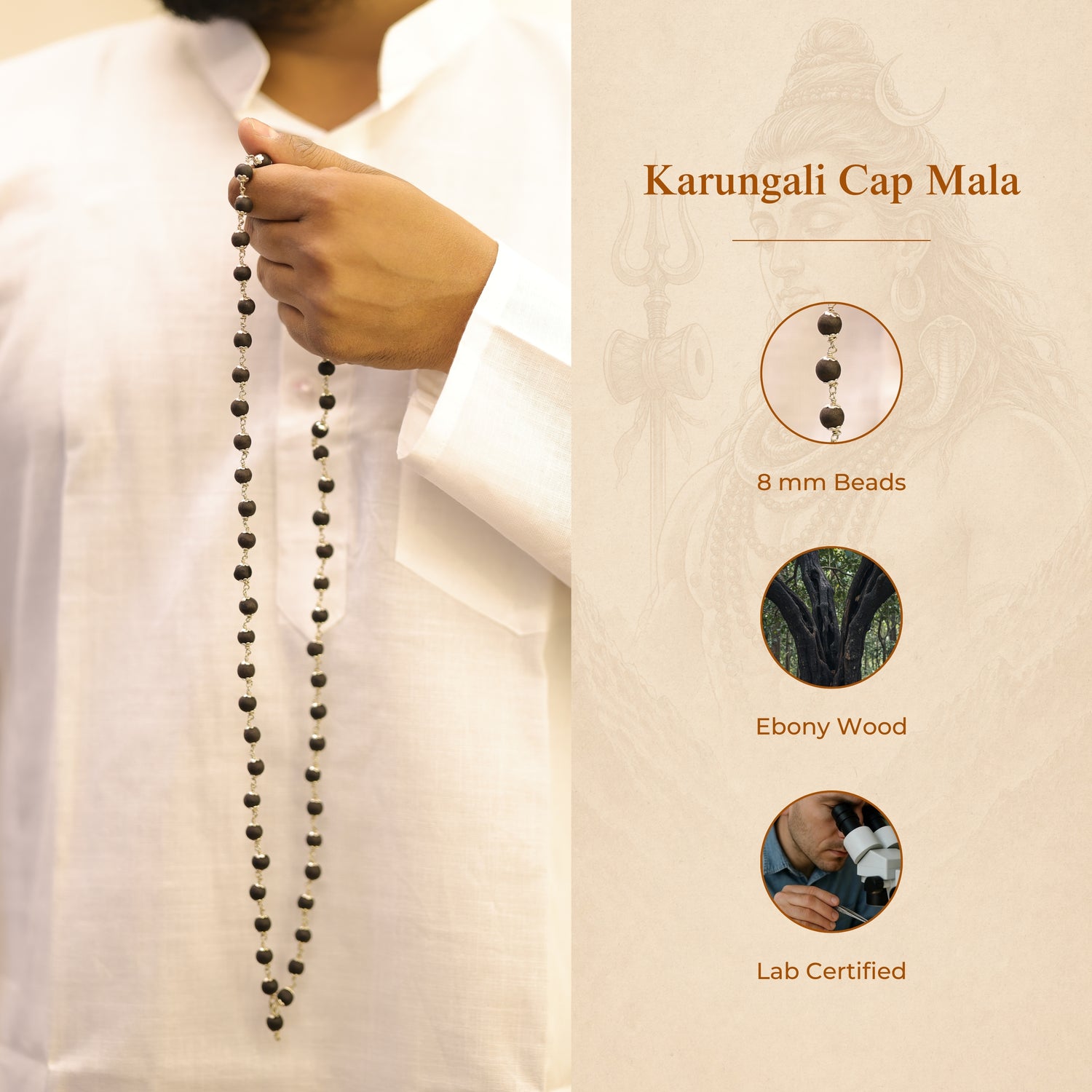 Karungali Malai Silver Cap