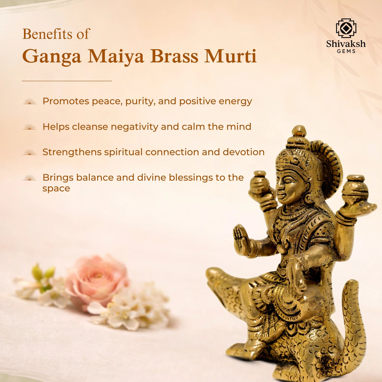 Ganga Maiya Brass Murti