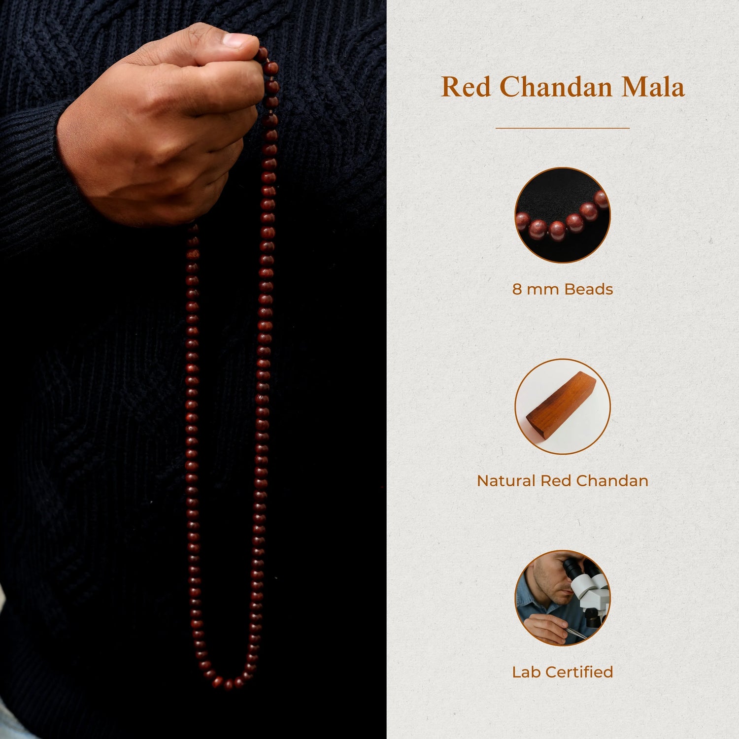 Red Chandan Mala Sandalwood Mala