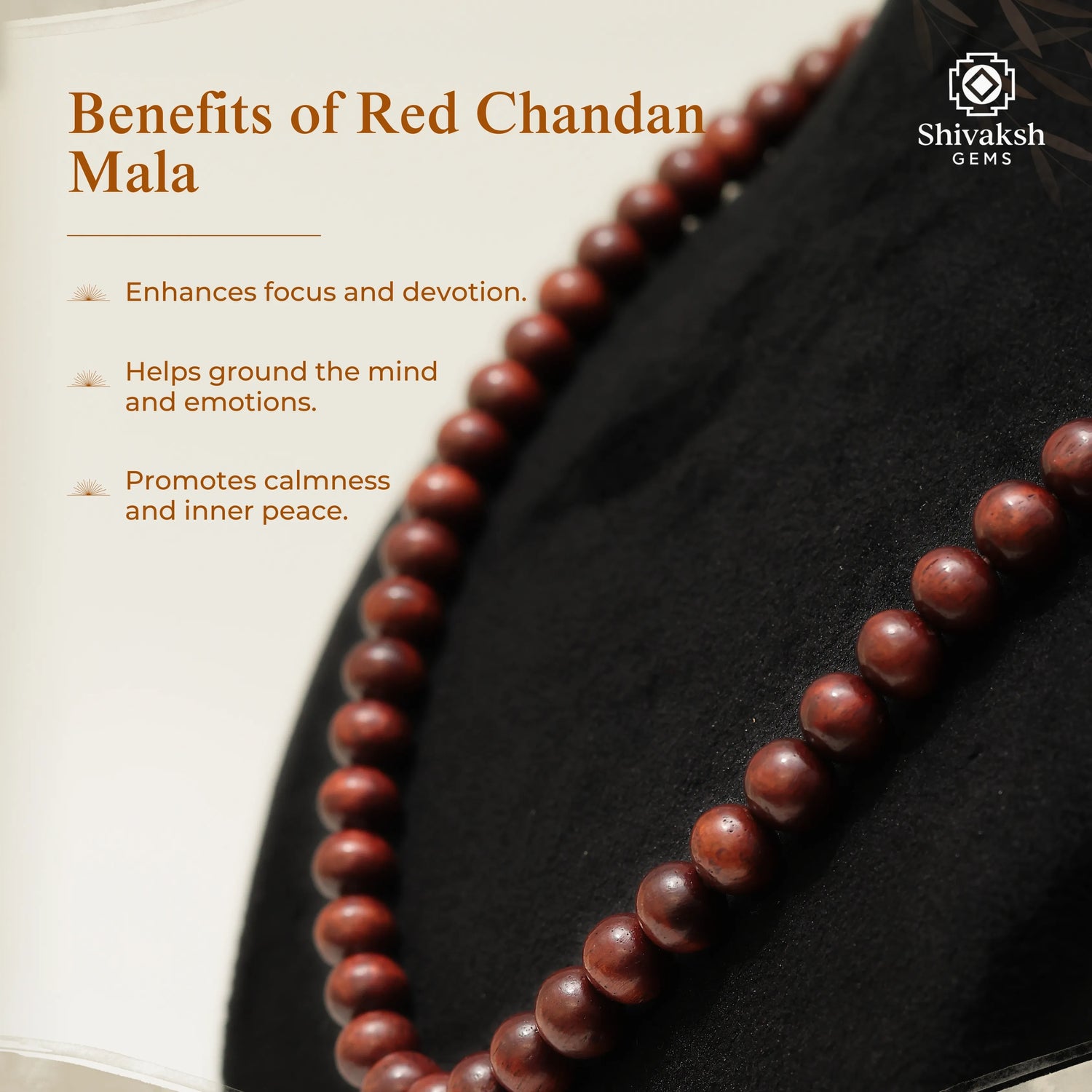 Red Chandan Mala Sandalwood Mala
