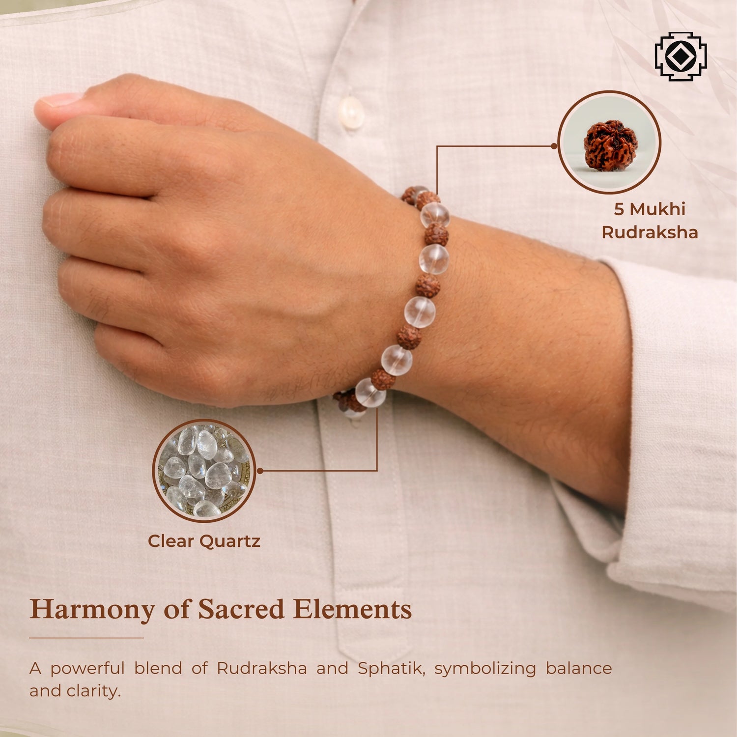 Rudraksha Sphatik Bracelet