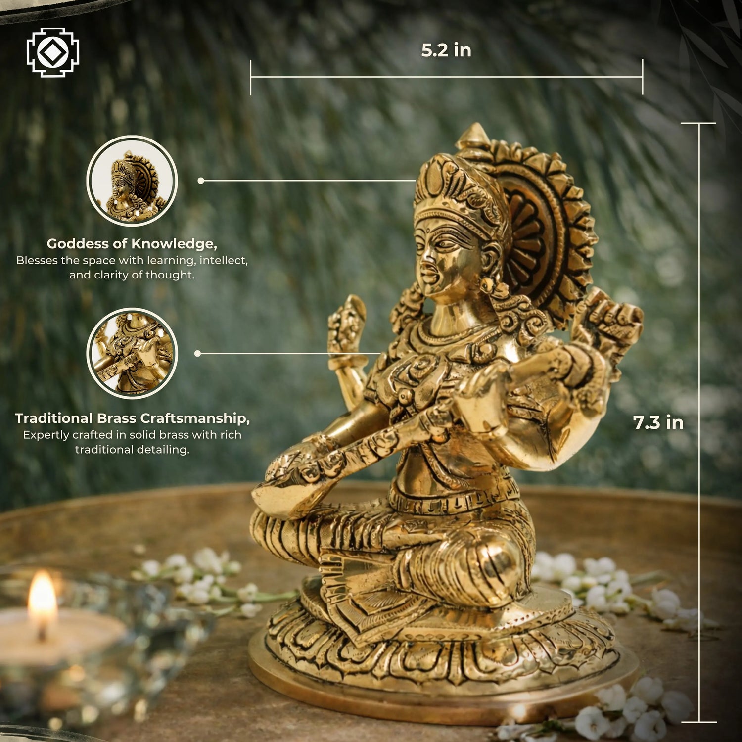 Saraswati Brass Murti