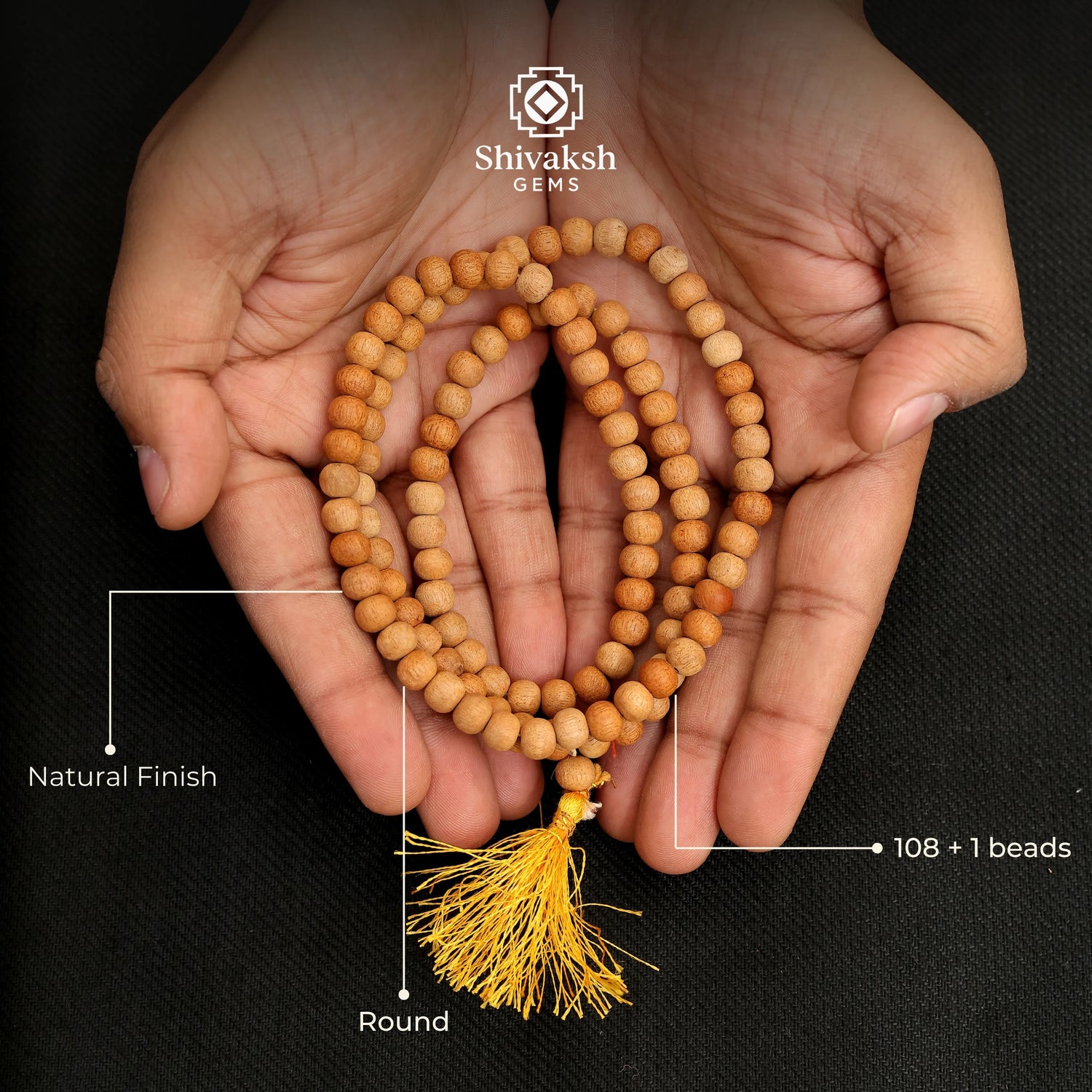 White Chandan Mala Sandalwood Mala